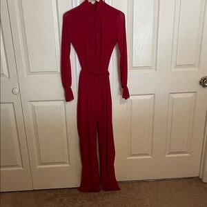 Fashion Nova Vibrant Red Long Sleeve Jumpsuit
